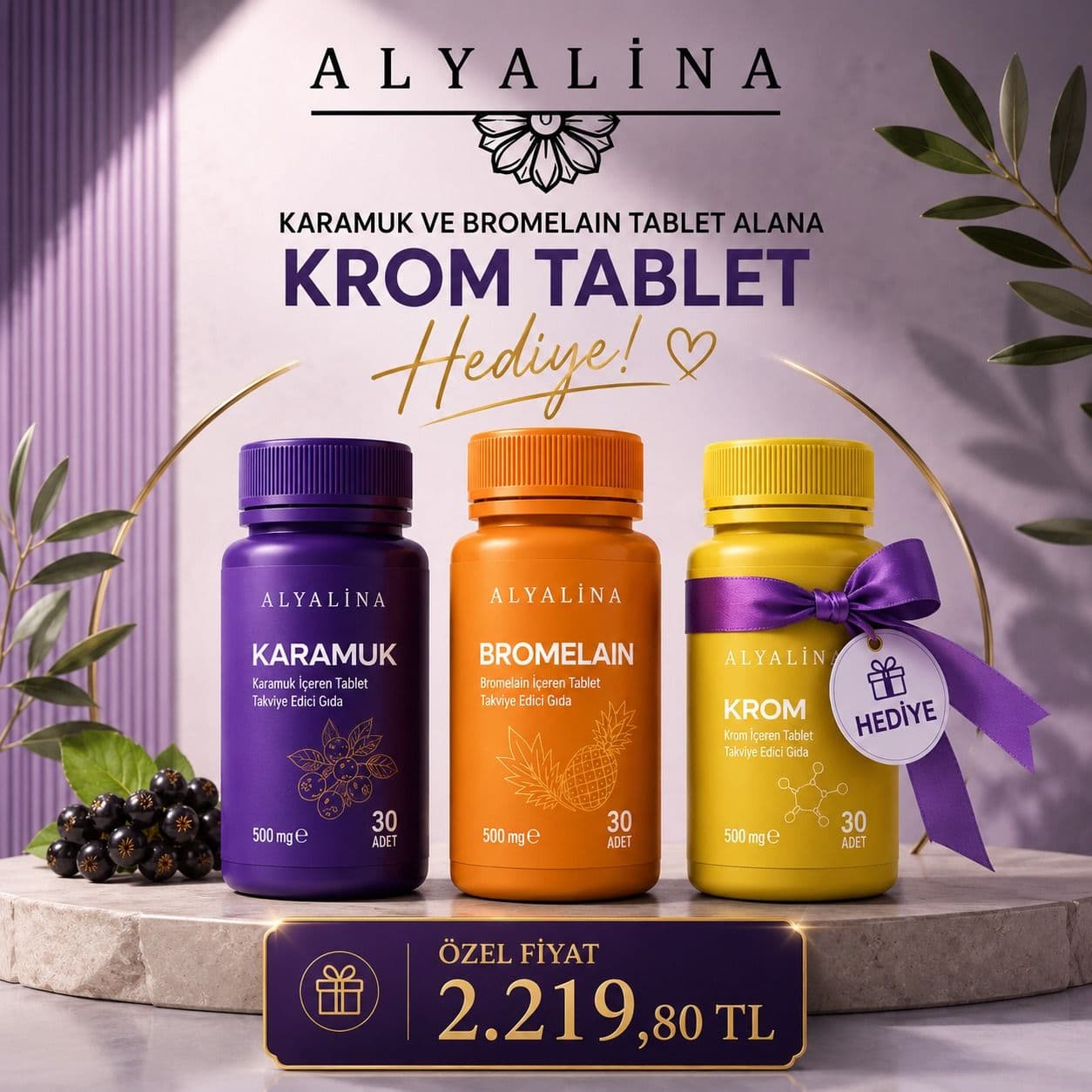 Haziran Kampanyası Karamuk Tablet ve Bromelain Tablet Alana Krom Tablet HEDİYE