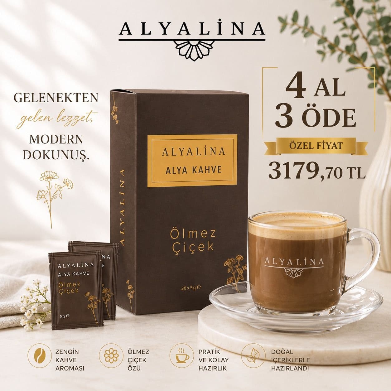 Haziran Kampanyası Alya Kahve Kutulu 30x5gr 4 Al 3 Öde