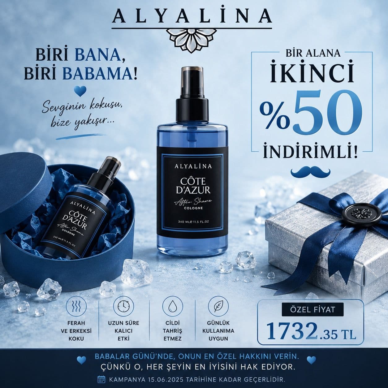 Babalar Gününe Özel 15 Hazirana Kadar Cote D’Azur After Shave Alana 2.%50 İndirimli
